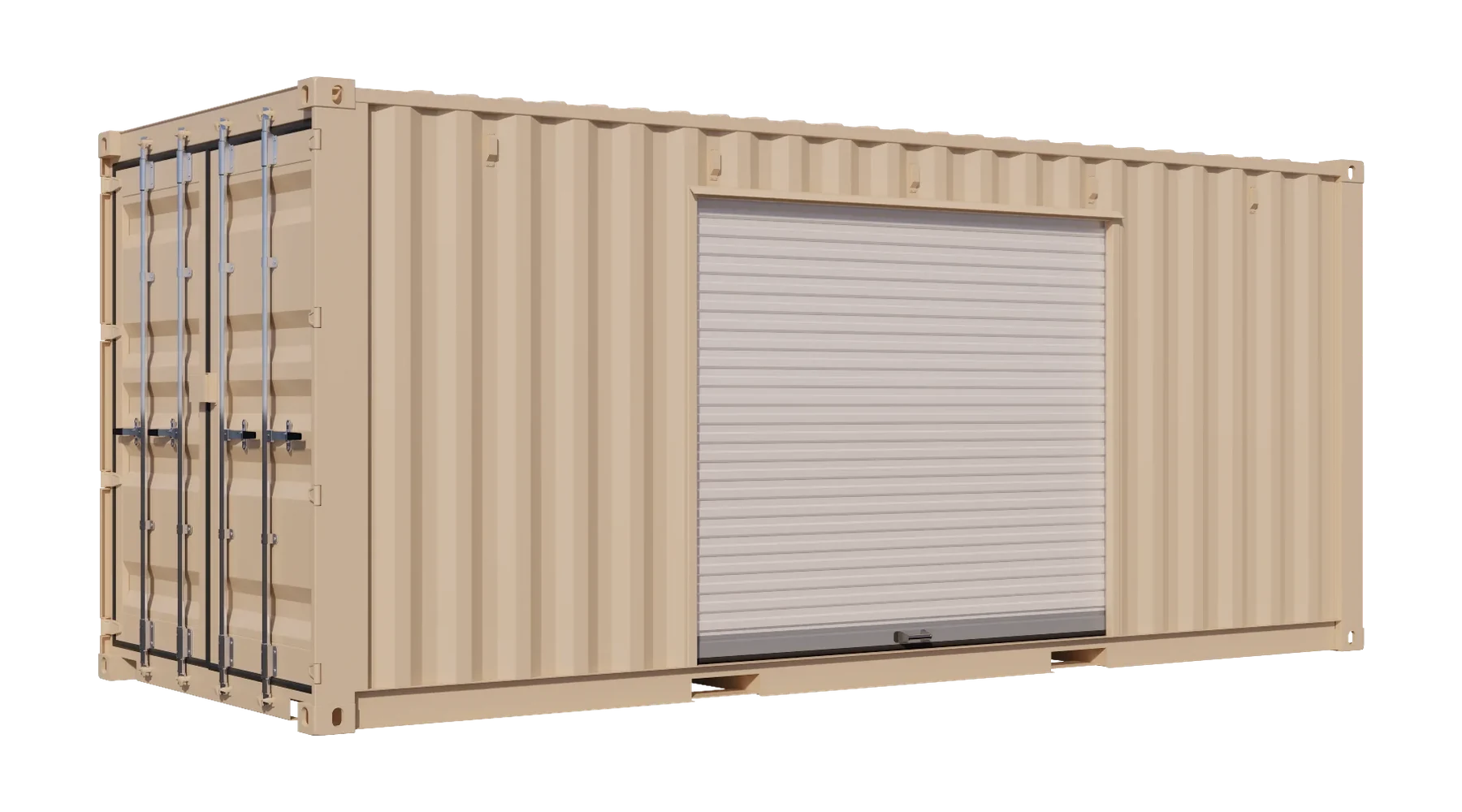 20ft New Storage Contain w/ One 8ft Roll-up Doors on Right Side – product view 1