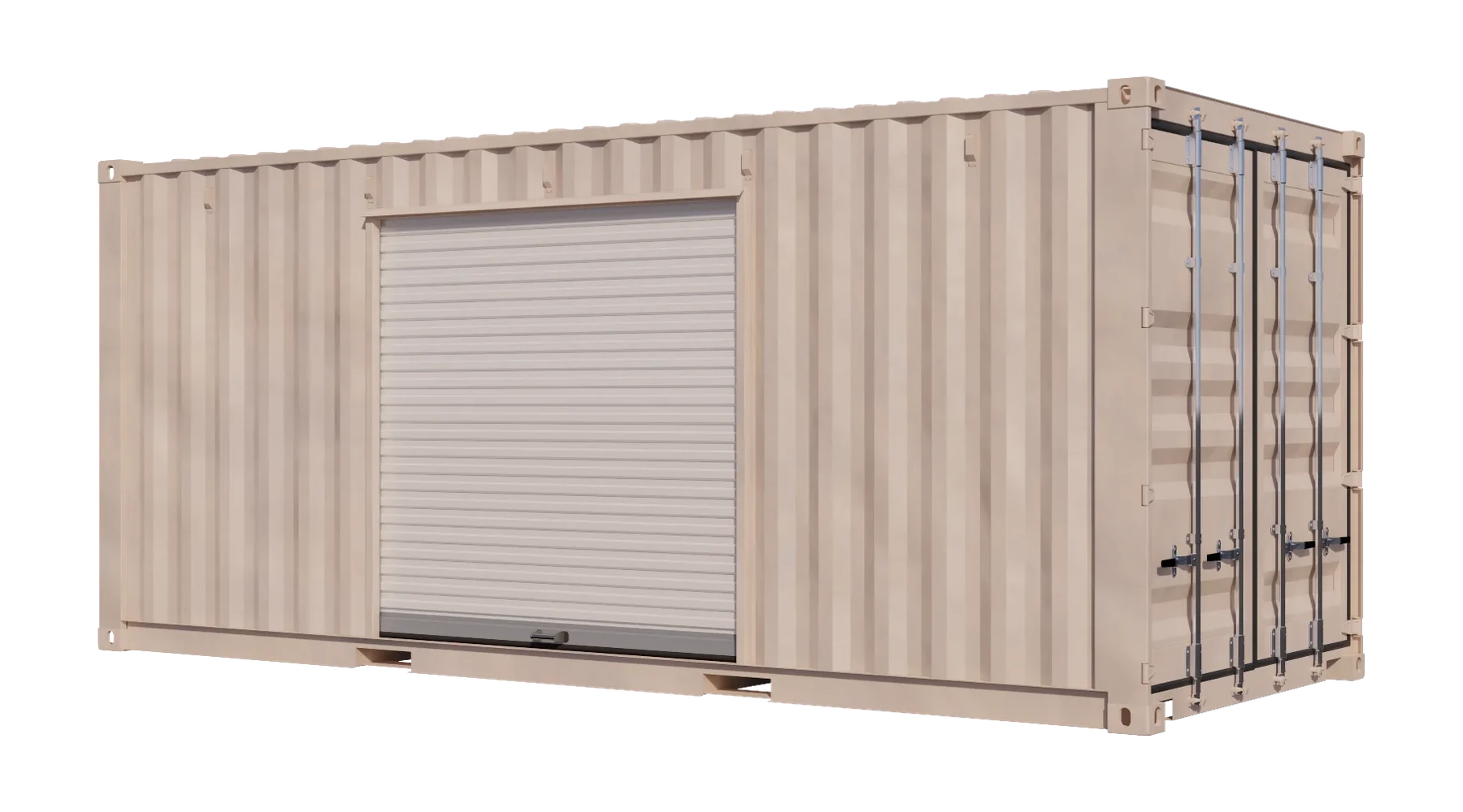 20ft Refurbished Storage Contain w/ One 7ft Roll-up Door on Left Side – product view 1