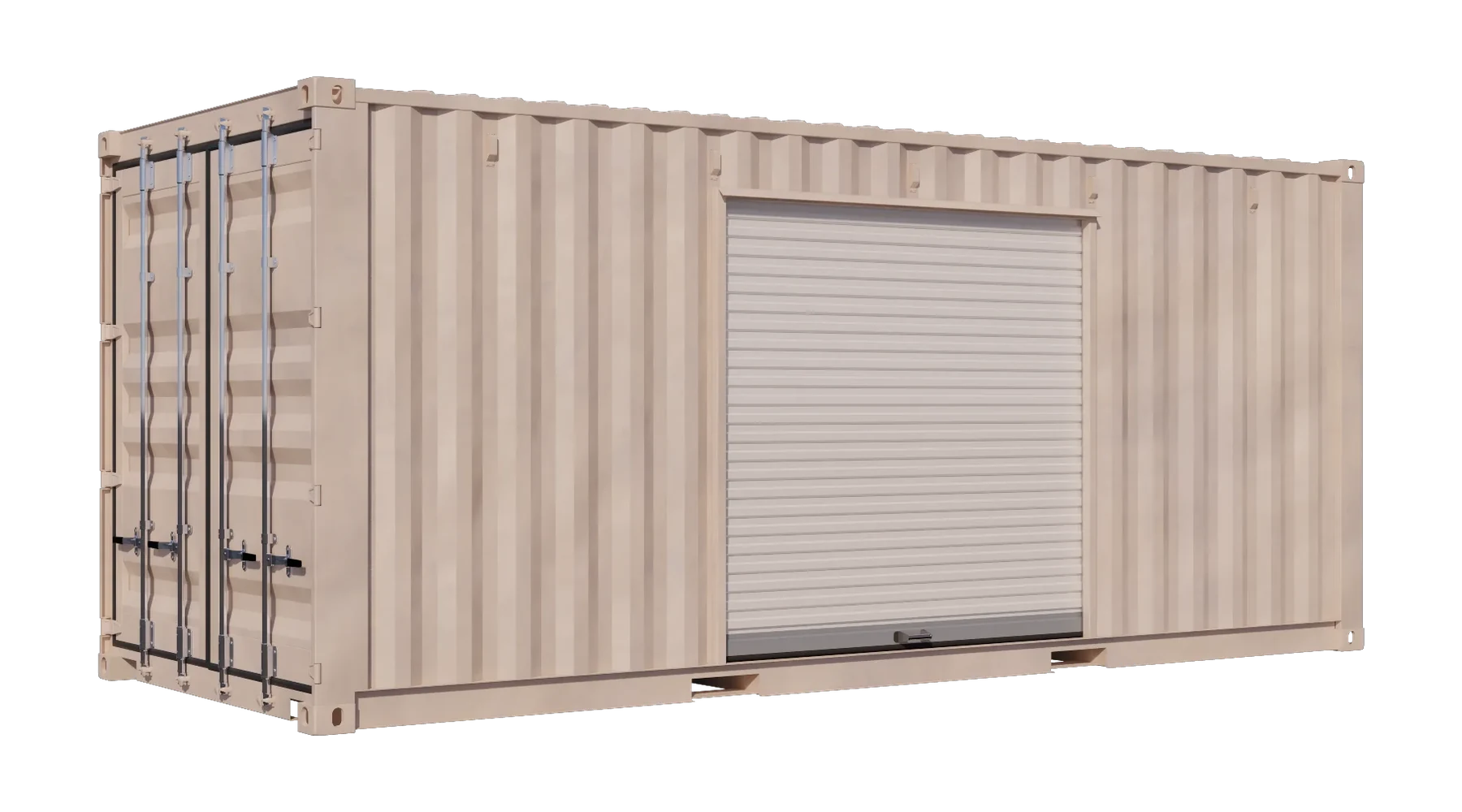 20ft Refurbished Storage Contain w/ One 7ft Roll-up Door on Right Side – product view 1