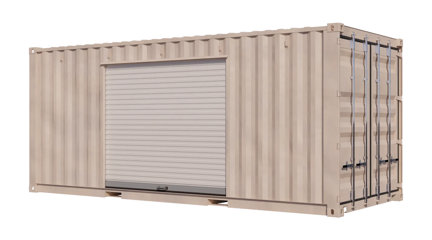 20ft Refurbished Storage Contain w/ One 8ft Roll-up Doors on Left Side – product view 1