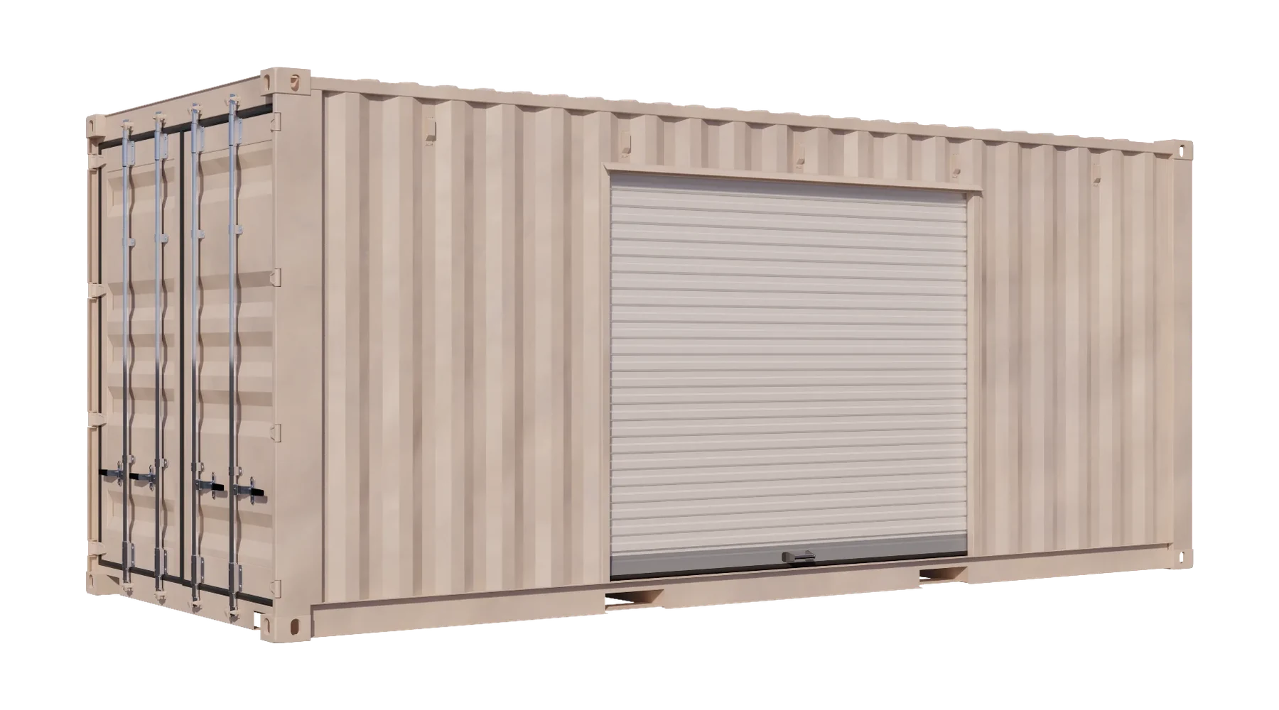 20ft Refurbished Storage Contain w/ One 8ft Roll-up Doors on Right Side – product view 1